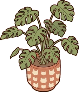 Floor plants, a sticker from the Cat Café world