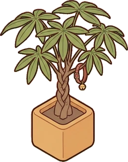 Floor plants, a sticker from the Cat Café world