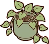 Small plants, a sticker from the Cat Café world