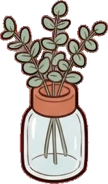 Small plants, a sticker from the Cat Café world