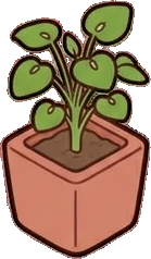 Small plants, a sticker from the Cat Café world