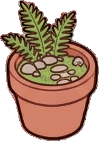Small plants, a sticker from the Cat Café world