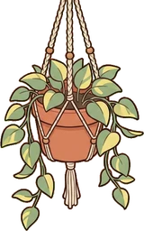 Hanging plants, a sticker from the Cat Café world