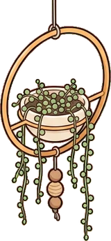 Hanging plants, a sticker from the Cat Café world