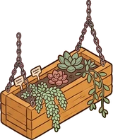 Hanging plants, a sticker from the Cat Café world