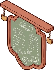 Signboards and chalkboards, a sticker from the Cat Café world