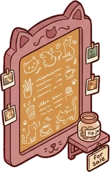 Signboards and chalkboards, a sticker from the Cat Café world