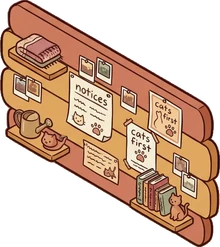 Signboards and chalkboards, a sticker from the Cat Café world