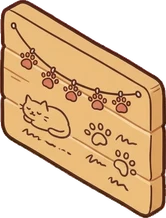 Signboards and chalkboards, a sticker from the Cat Café world