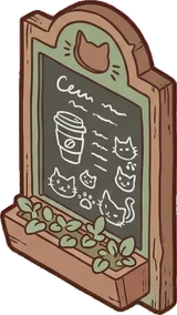 Signboards and chalkboards, a sticker from the Cat Café world