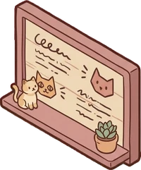 Signboards and chalkboards, a sticker from the Cat Café world