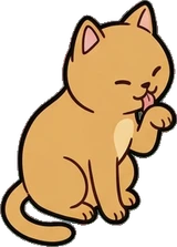 Cats and small animals, a sticker from the Cat Café world