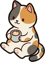 Cats and small animals, a sticker from the Cat Café world