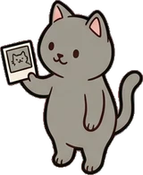 Cats and small animals, a sticker from the Cat Café world