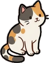Cats and small animals, a sticker from the Cat Café world