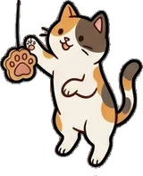 Cats and small animals, a sticker from the Cat Café world