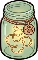 Candles and small lights, a sticker from the Cat Café world