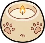 Candles and small lights, a sticker from the Cat Café world