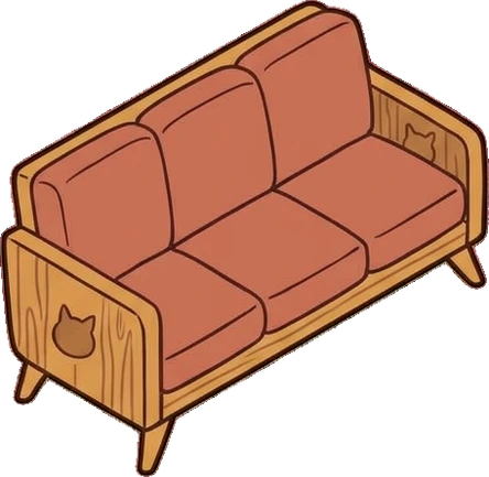 Sofas, a sticker from the Cat Café world