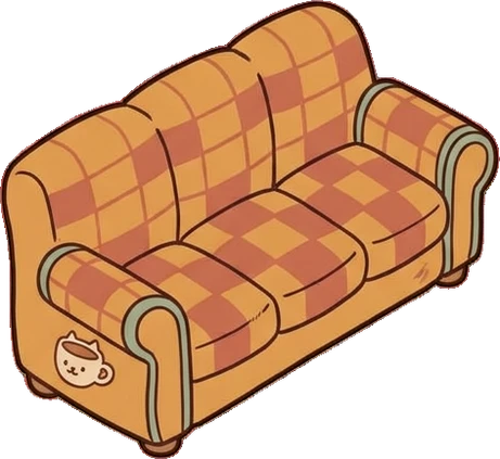 Sofas, a sticker from the Cat Café world