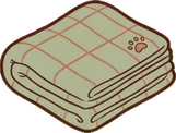 Cushions and blankets, a sticker from the Cat Café world
