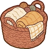Cushions and blankets, a sticker from the Cat Café world