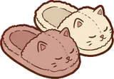 Cushions and blankets, a sticker from the Cat Café world