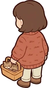 People standing, a sticker from the Cat Café world