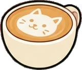 Food and drinks, a sticker from the Cat Café world
