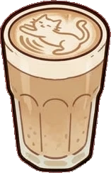 Food and drinks, a sticker from the Cat Café world