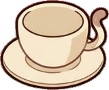 Food and drinks, a sticker from the Cat Café world