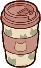 Food and drinks, a sticker from the Cat Café world