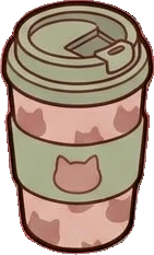 Food and drinks, a sticker from the Cat Café world