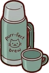 Food and drinks, a sticker from the Cat Café world