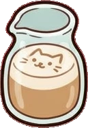 Food and drinks, a sticker from the Cat Café world