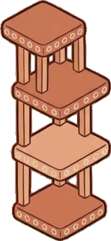 Wall shelves, a sticker from the Cat Café world