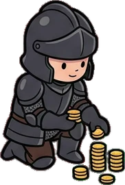 People crouching, a sticker from the The Dragon's Hoard world