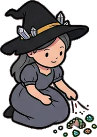 People crouching, a sticker from the The Dragon's Hoard world