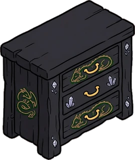 Dressers and low cabinets, a sticker from the The Dragon's Hoard world