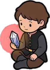 People sitting, a sticker from the The Dragon's Hoard world