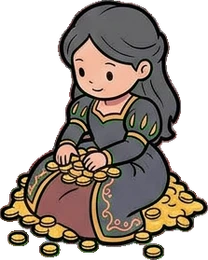 People sitting, a sticker from the The Dragon's Hoard world