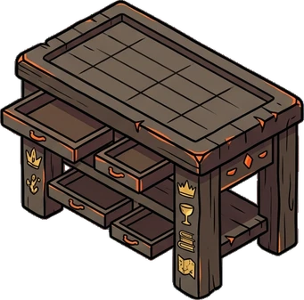 Desks and workbenches, a sticker from the The Dragon's Hoard world