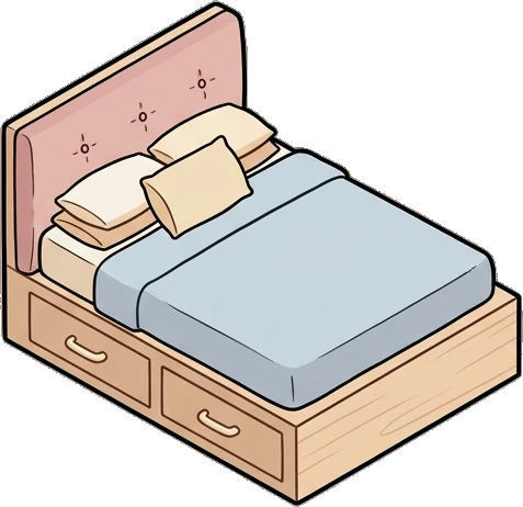 Beds, a sticker from the Dreamy Pastel Bedroom world
