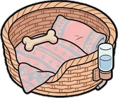 Pet beds and homes, a sticker from the Dreamy Pastel Bedroom world