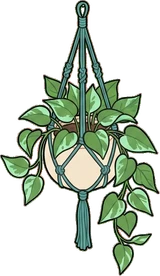 Hanging plants, a sticker from the Dreamy Pastel Bedroom world
