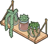 Hanging plants, a sticker from the Dreamy Pastel Bedroom world
