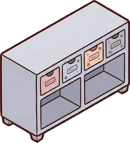 Dressers and low cabinets, a sticker from the Dreamy Pastel Bedroom world