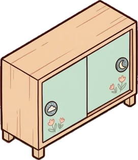 Dressers and low cabinets, a sticker from the Dreamy Pastel Bedroom world