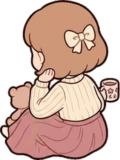 People sitting, a sticker from the Dreamy Pastel Bedroom world