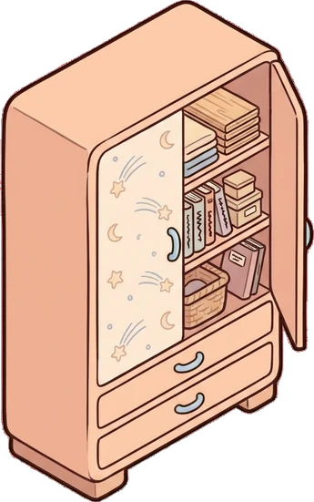 Wardrobes, a sticker from the Dreamy Pastel Bedroom world